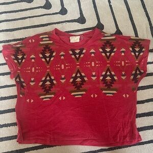 Tribal Pattern Cropped Tshirt